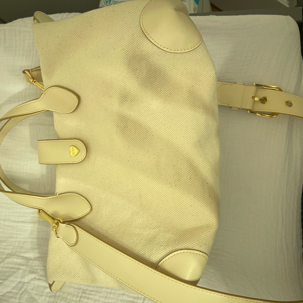 Stoney Clover Lane Cream Crossbody Bag with Gold Hardware